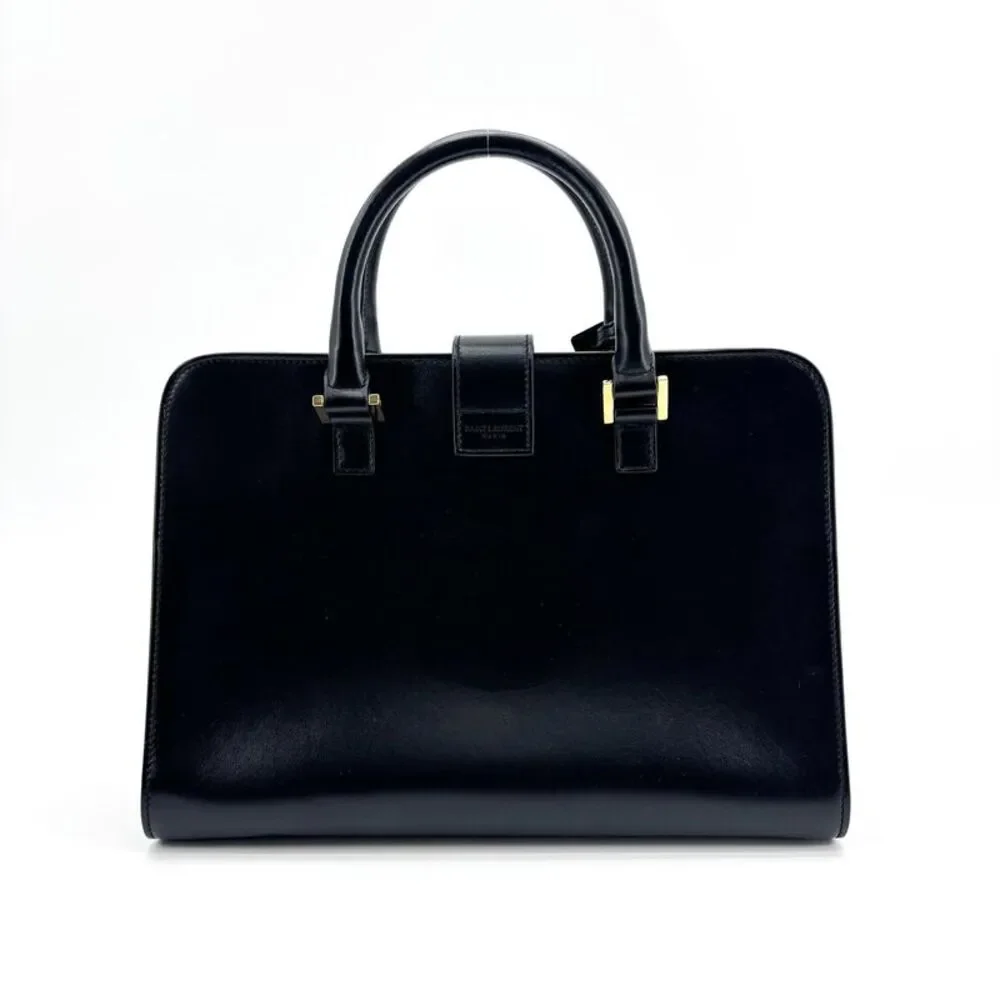 Saint Laurent Small Monogram Cabas Bag Black